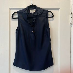 Elizabeth McKay silk ruffle sleeveless top